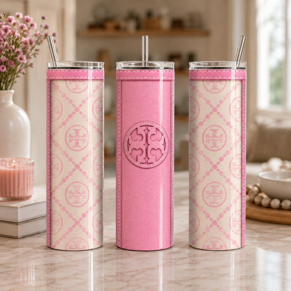 Designer Purse Inspired 4x Monogram Collection 20 oz Skinny Tumbler Wrap Bundle Digital Design