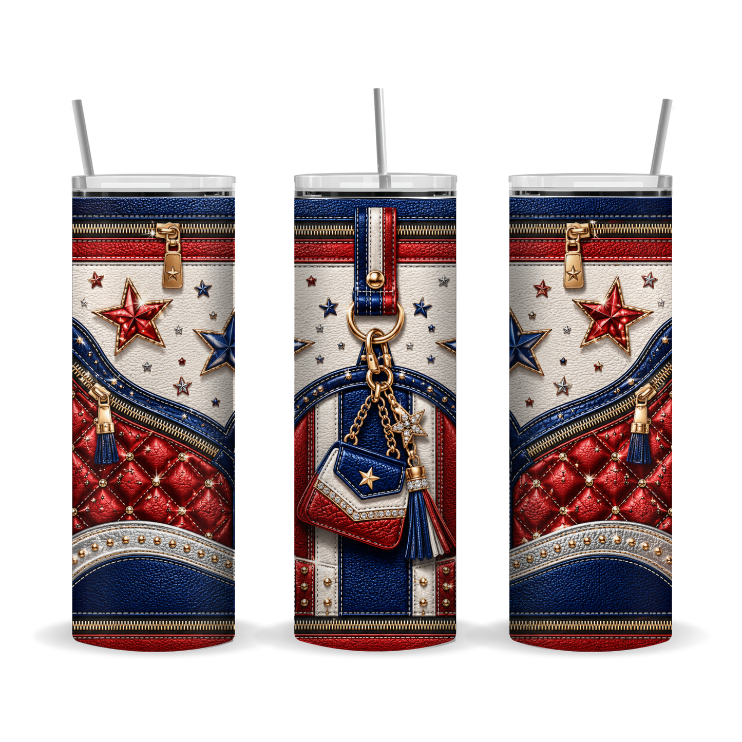 Patriotic Purse-Inspired 20 oz Skinny Tumbler Wrap Digital Download