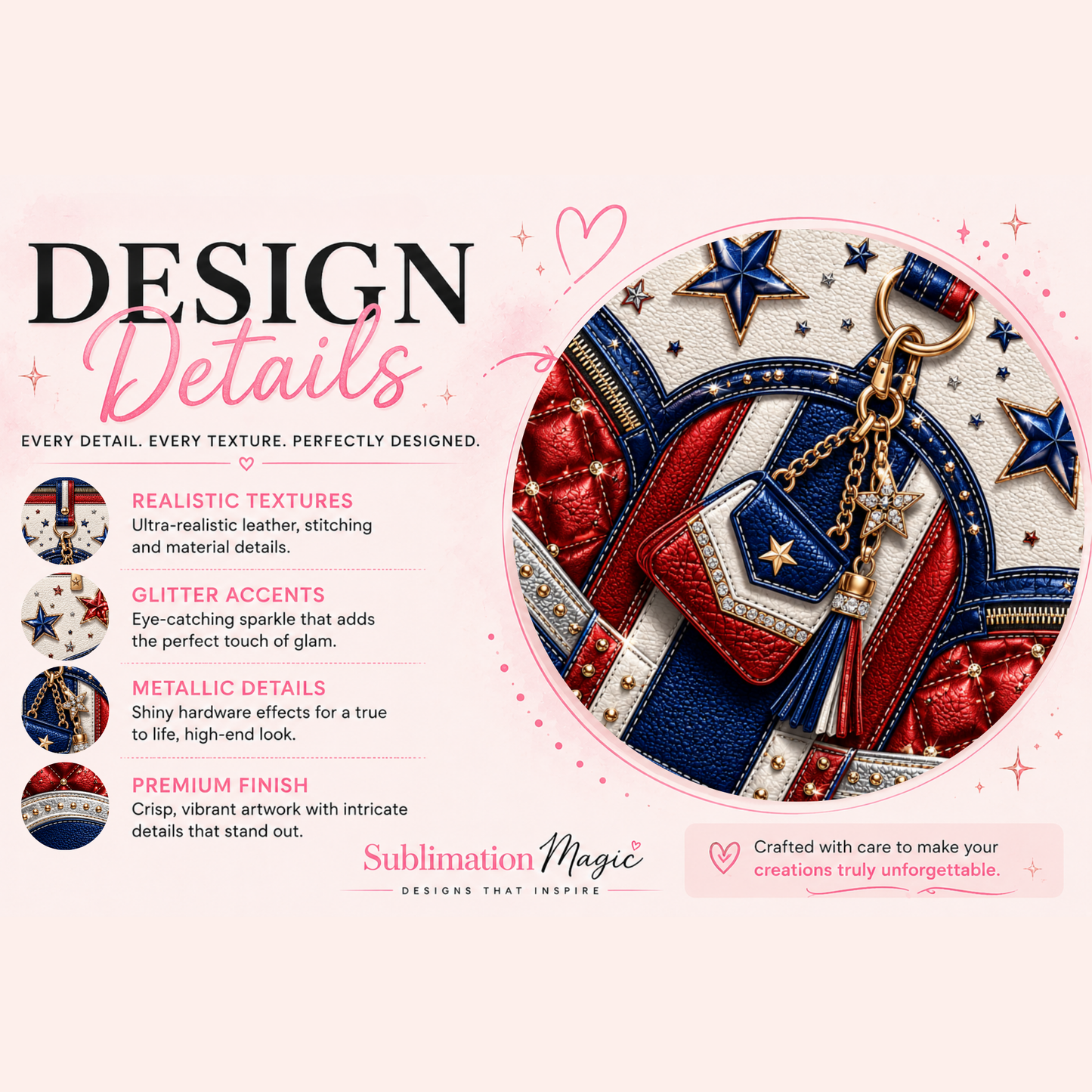 Patriotic Purse-Inspired 20 oz Skinny Tumbler Wrap Digital Download