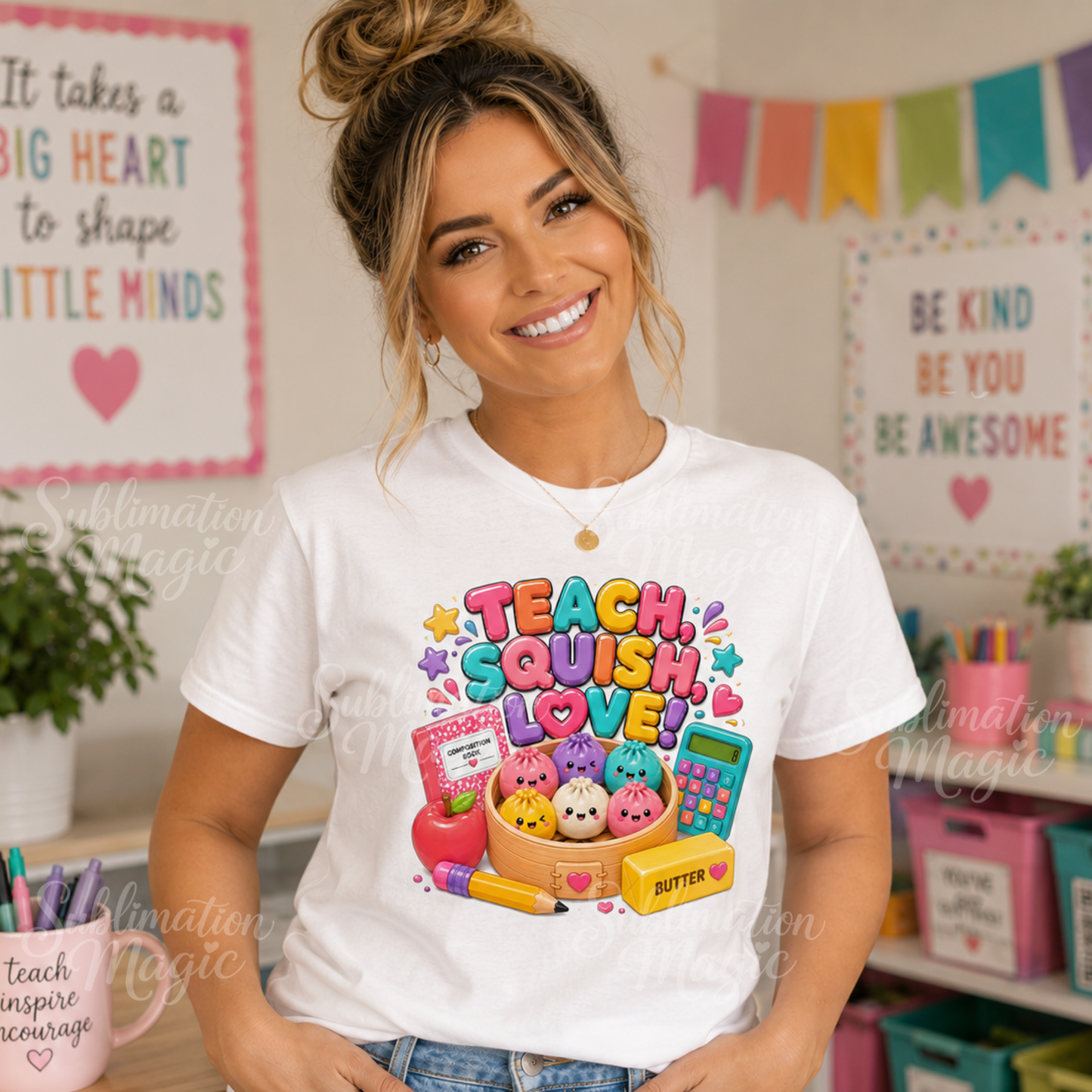Back To School Teach Squish Love PNG Teacher Design Digital Download