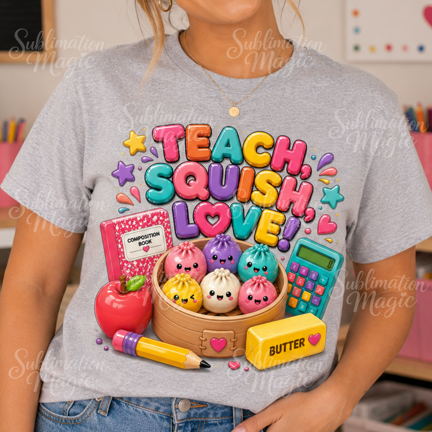Back To School Teach Squish Love PNG Teacher Design Digital Download