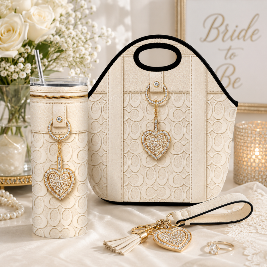 Cream & Gold Luxury Purse-Inspired 20 oz Skinny Tumbler Wrap Faux Leather Sublimation Design Digital Download