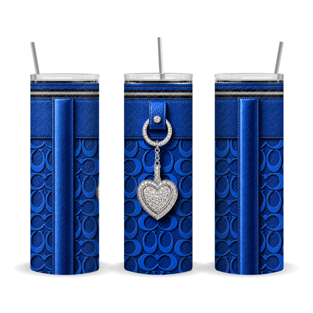Designer Purse Inspired 6x Metallic 20 oz Skinny Tumbler Sublimaition Wrap Bundle Digital Designs