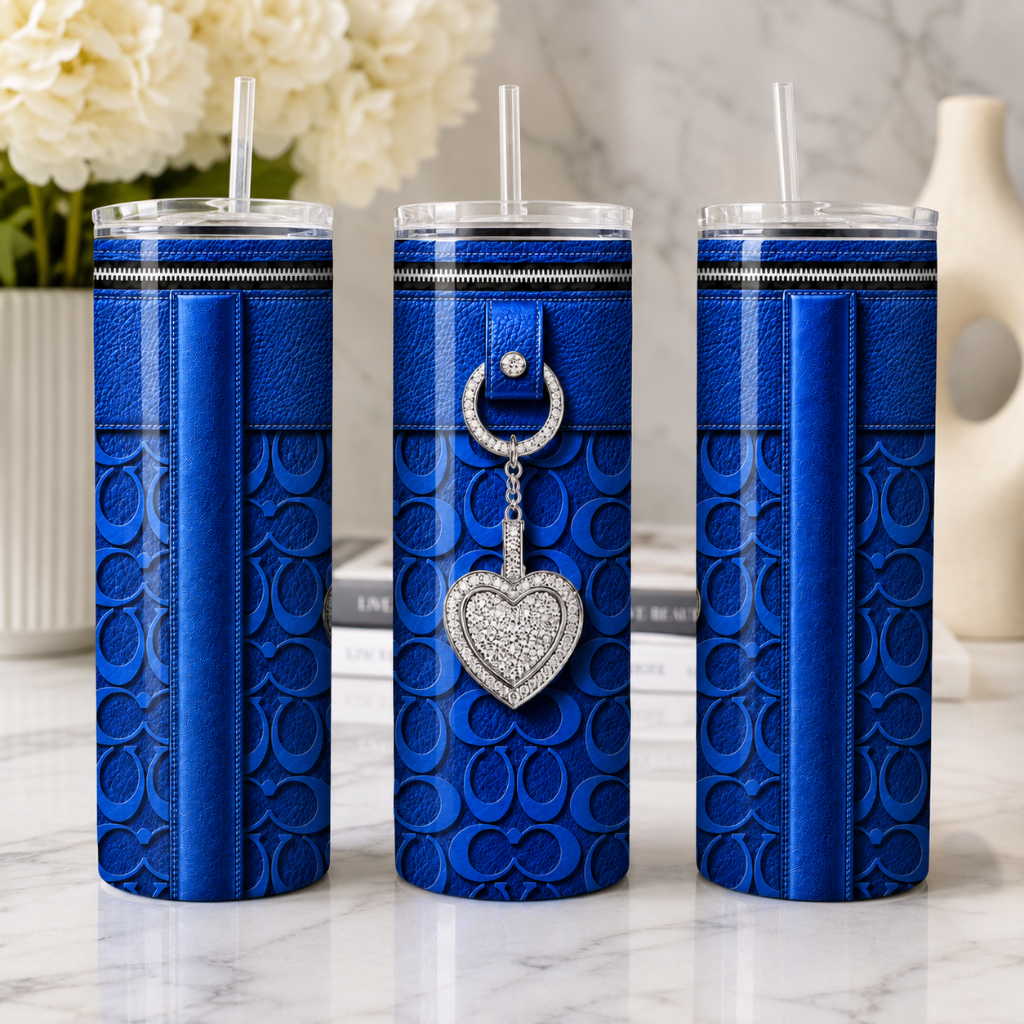 Designer Purse Inspired 6x Metallic 20 oz Skinny Tumbler Sublimaition Wrap Bundle Digital Designs