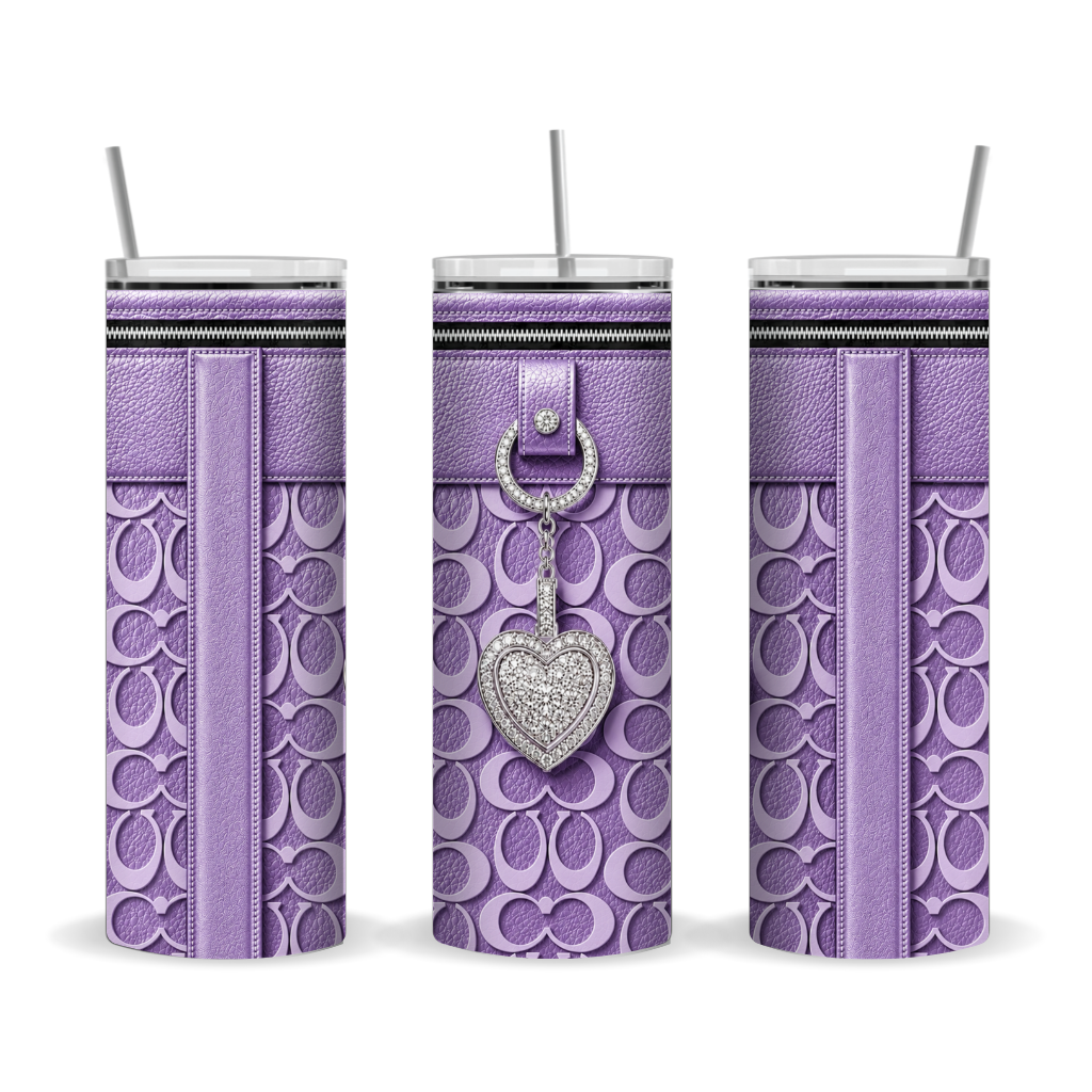 Designer Purse Inspired 6x Metallic 20 oz Skinny Tumbler Sublimaition Wrap Bundle Digital Designs