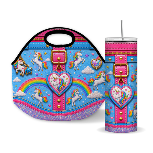 Luxury Purse Inspired Unicorn Rainbow Heart 20 oz Skinny Tumbler Wrap Digital Download