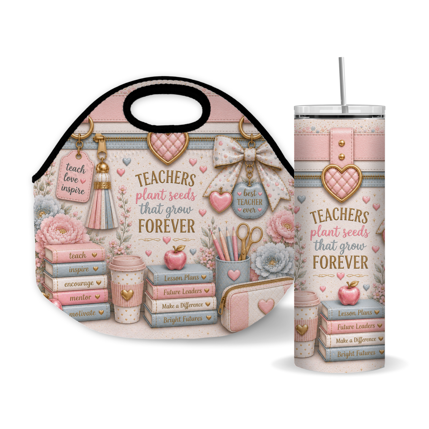 Luxury Teacher Gift 20 oz Skinny Tumbler Wrap Pastel Pink Purse Style Sublimation Design Digital Download
