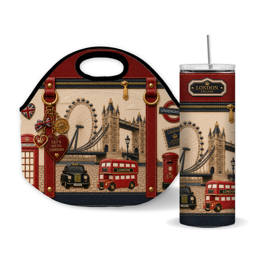 Luxury London Travel 20 oz Skinny Tumbler Wrap Sublimation Design Digital Download