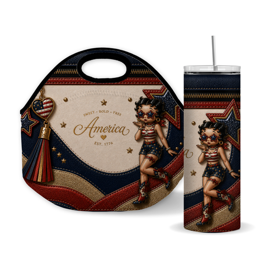 Patriotic Betty Inspired 20 oz Skinny Tumbler Wrap Digital Download