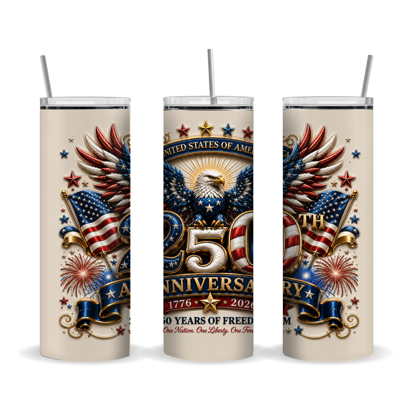 250th Anniversary Eagle 20 oz Skinny Tumbler Wrap Digital Download