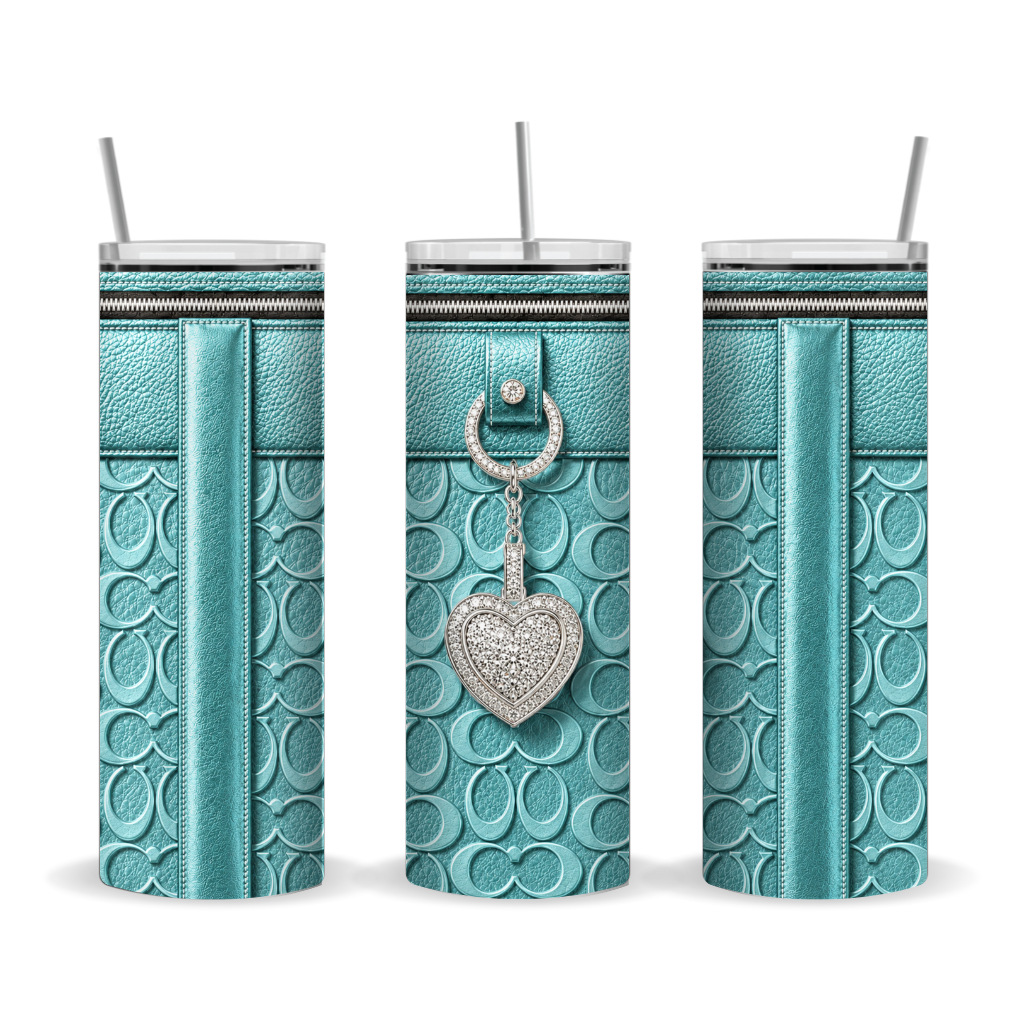 Designer Purse Inspired 6x Metallic 20 oz Skinny Tumbler Sublimaition Wrap Bundle Digital Designs