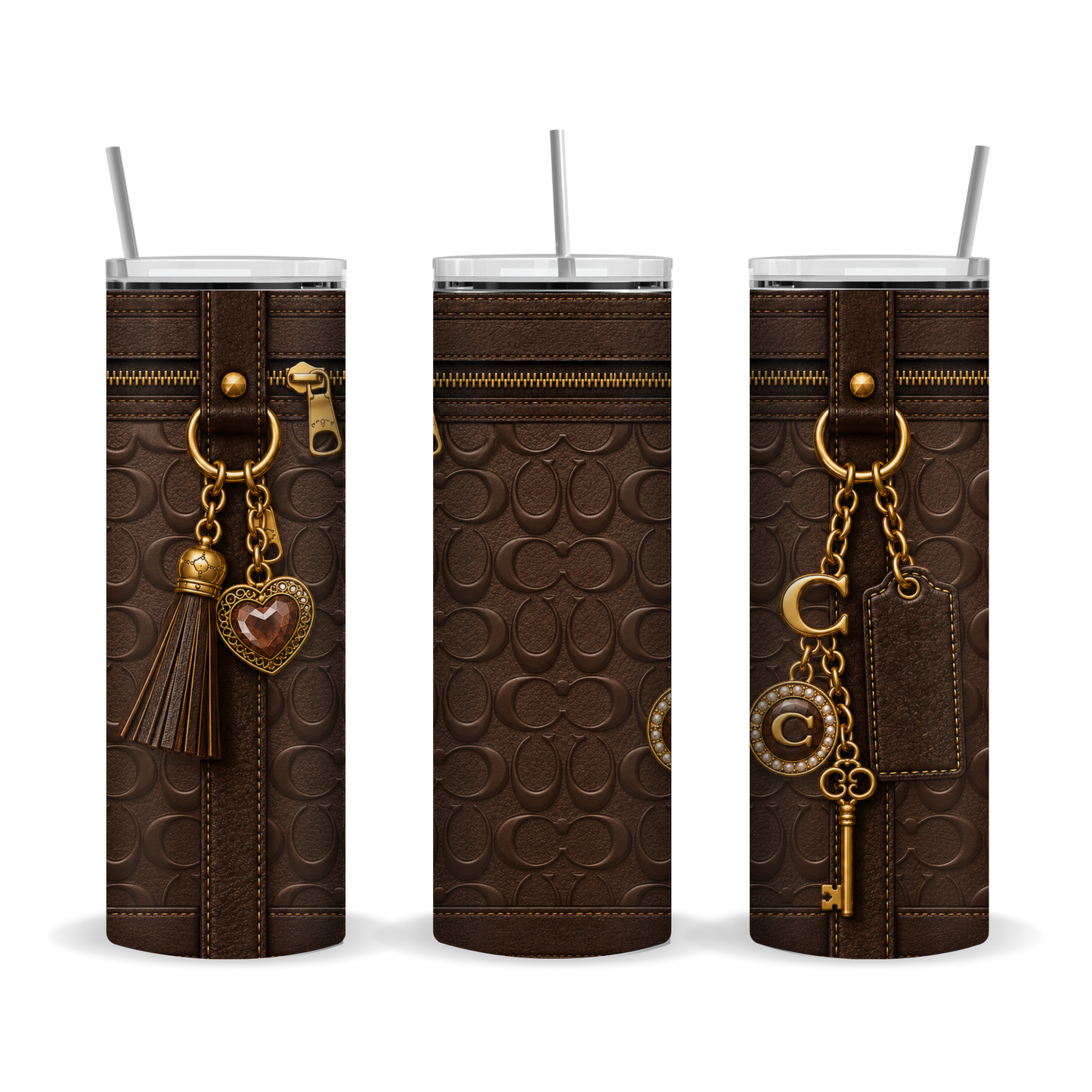 Luxury Chocolate Purse-Inspired 20 oz Skinny Tumbler Sublimation Wrap Digital Download