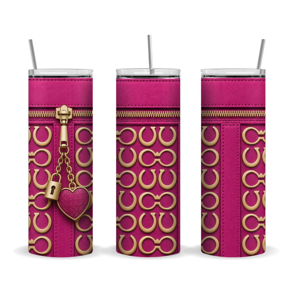 Luxury Fuchsia Purse Inspired 20 oz Skinny Tumbler Wrap Sublimation Design Digital  Download