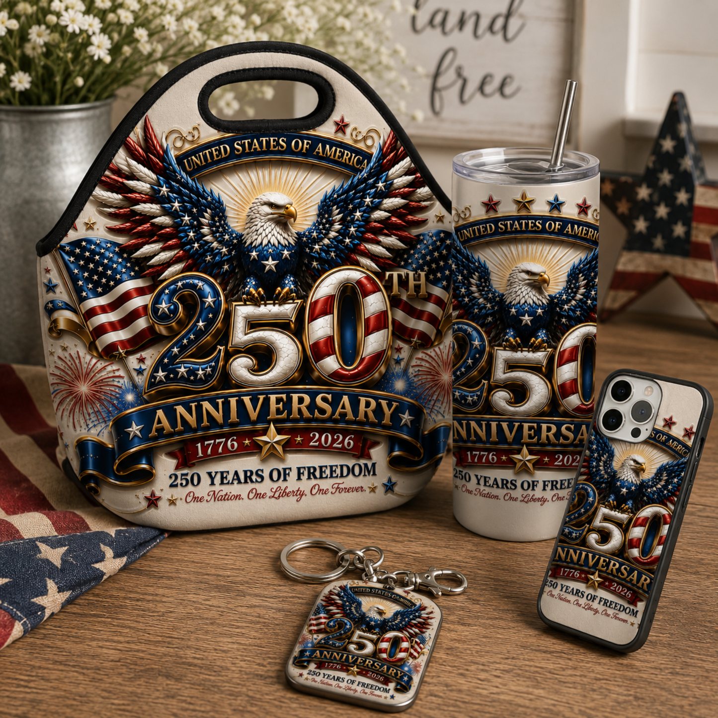 250th Anniversary Eagle 20 oz Skinny Tumbler Wrap Digital Download