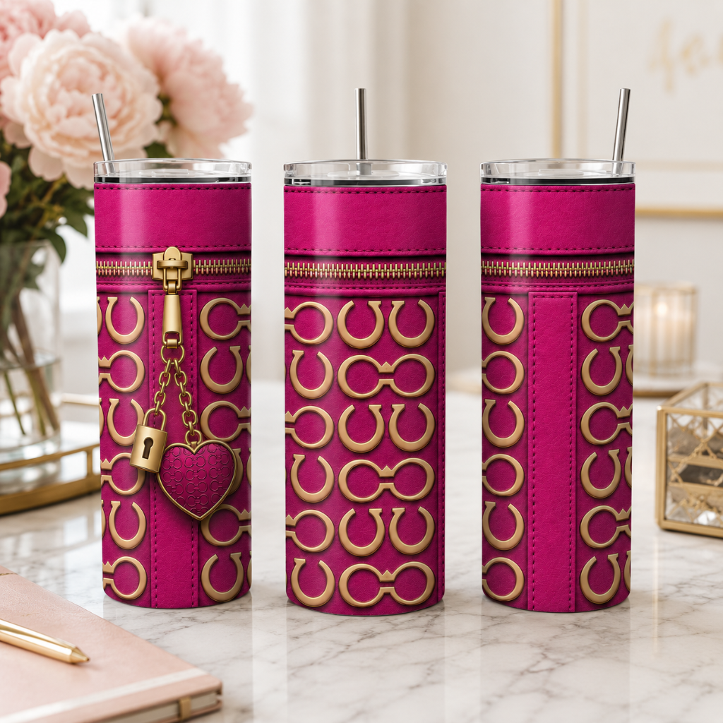 Luxury Fuchsia Purse Inspired 20 oz Skinny Tumbler Wrap Sublimation Design Digital  Download