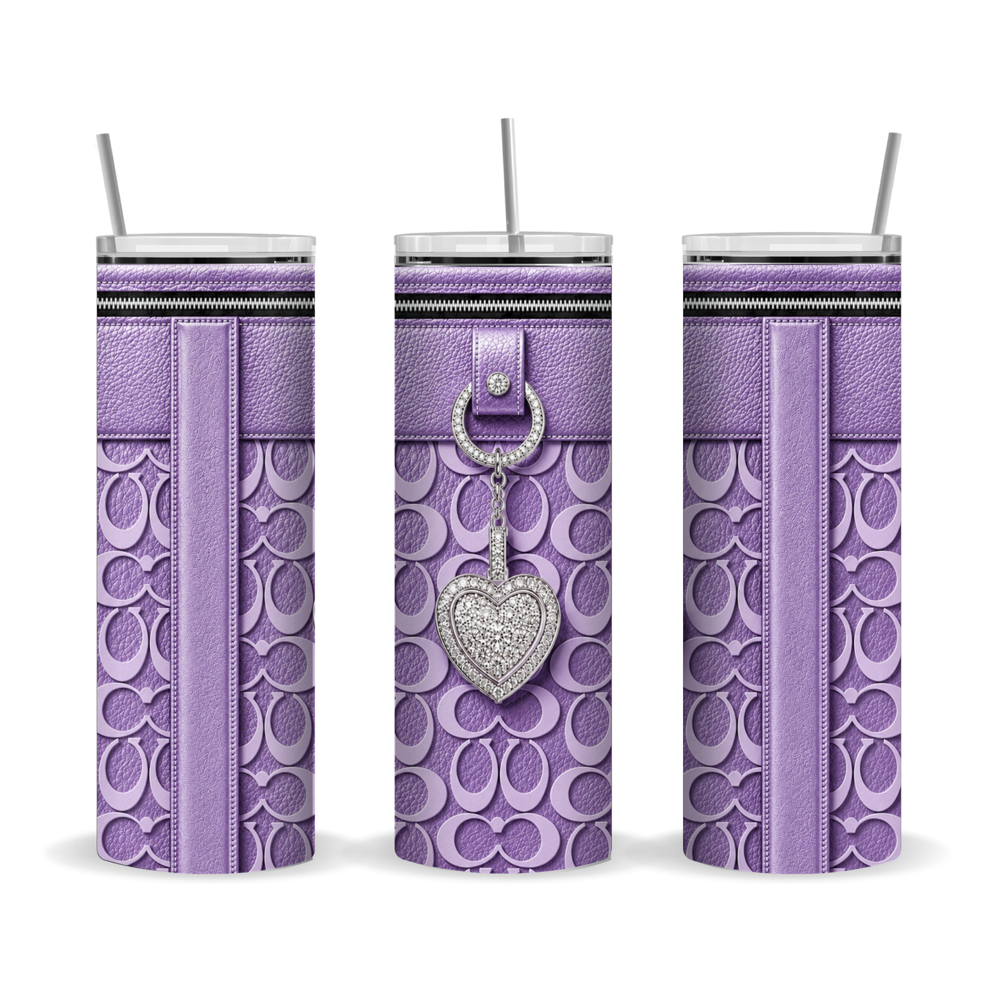 Purple Luxury Purse-Inspired Tumbler Wrap Faux Leather Look 20 oz Skinny Sublimation Design Digital Download