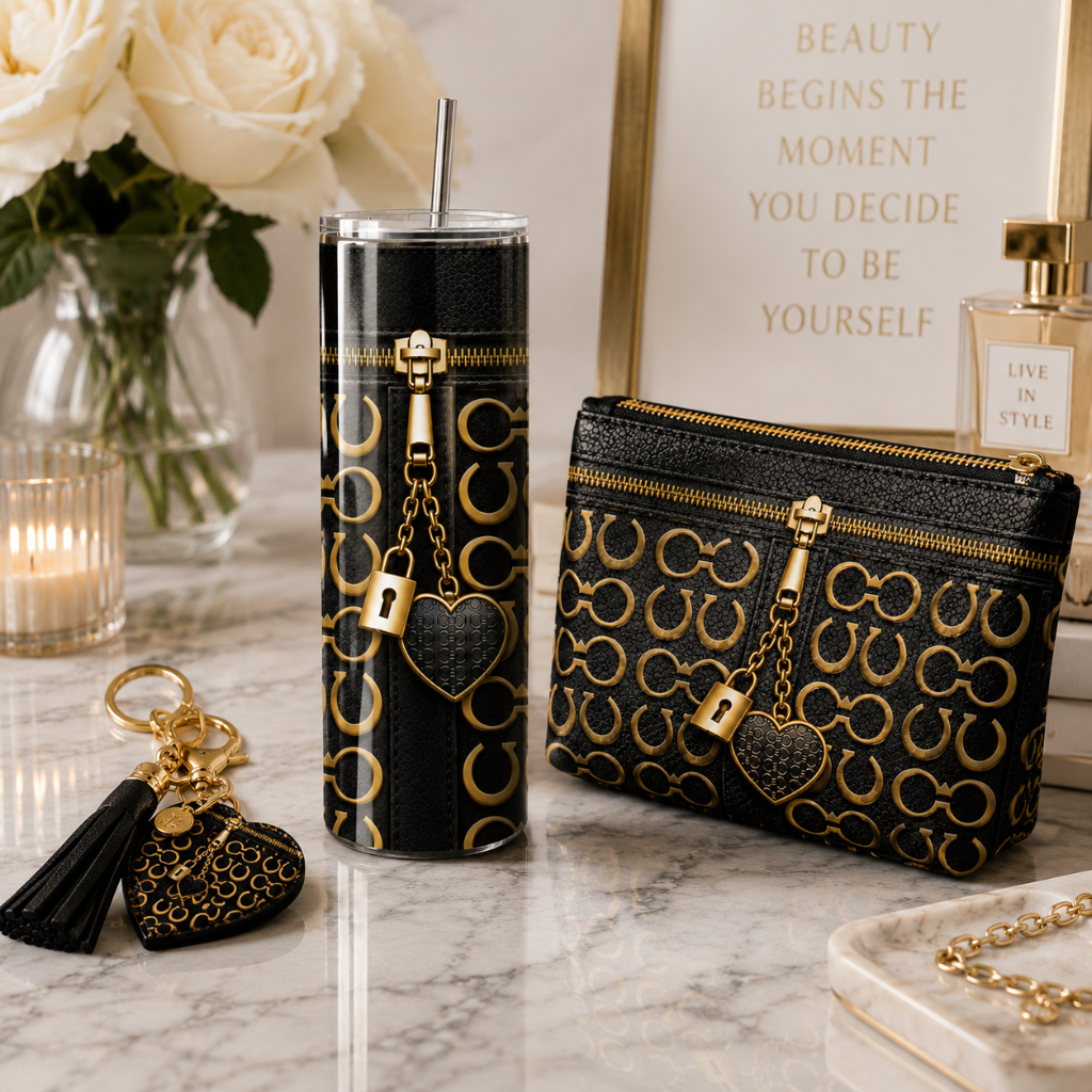 Luxury Black Purse Inspired 20 oz Skinny Tumbler Wrap Sublimation Design Digital Download