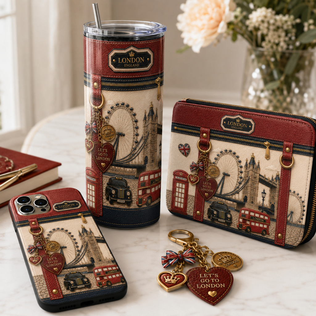 Luxury London Travel 20 oz Skinny Tumbler Wrap Sublimation Design Digital Download