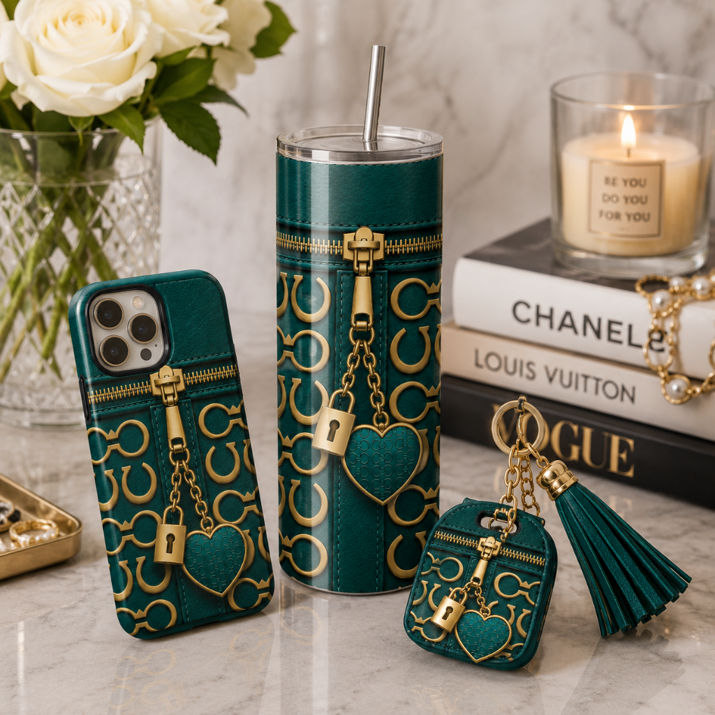 Luxury Emerald Green Purse Inspired 20 oz Skinny Tumbler Wrap Sublimation Design Digital Download