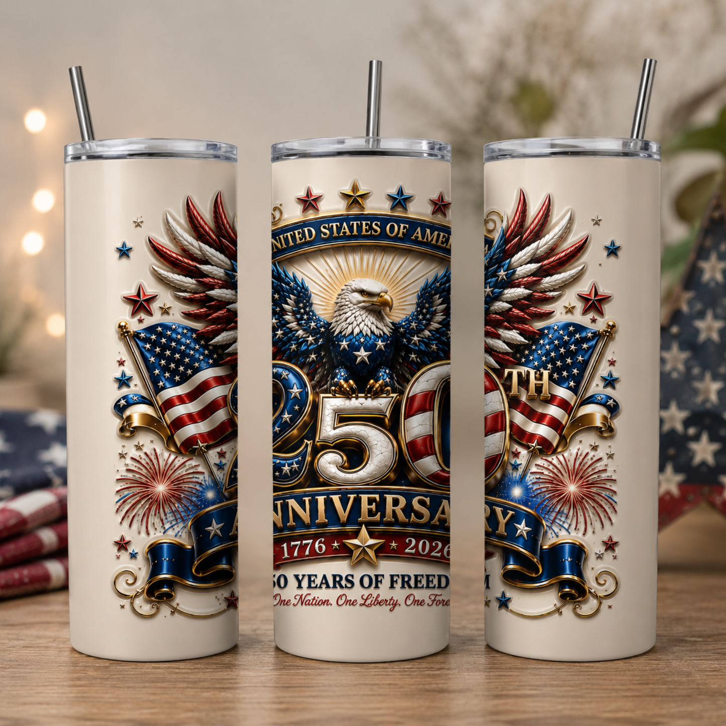 250th Anniversary Eagle 20 oz Skinny Tumbler Wrap Digital Download
