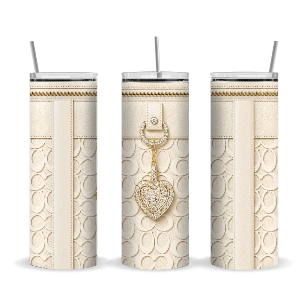 Designer Purse Inspired 6x Metallic 20 oz Skinny Tumbler Sublimaition Wrap Bundle Digital Designs