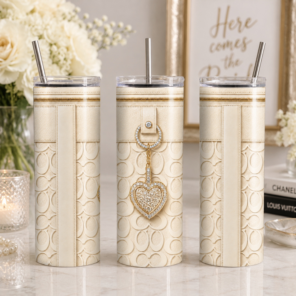 Designer Purse Inspired 6x Metallic 20 oz Skinny Tumbler Sublimaition Wrap Bundle Digital Designs