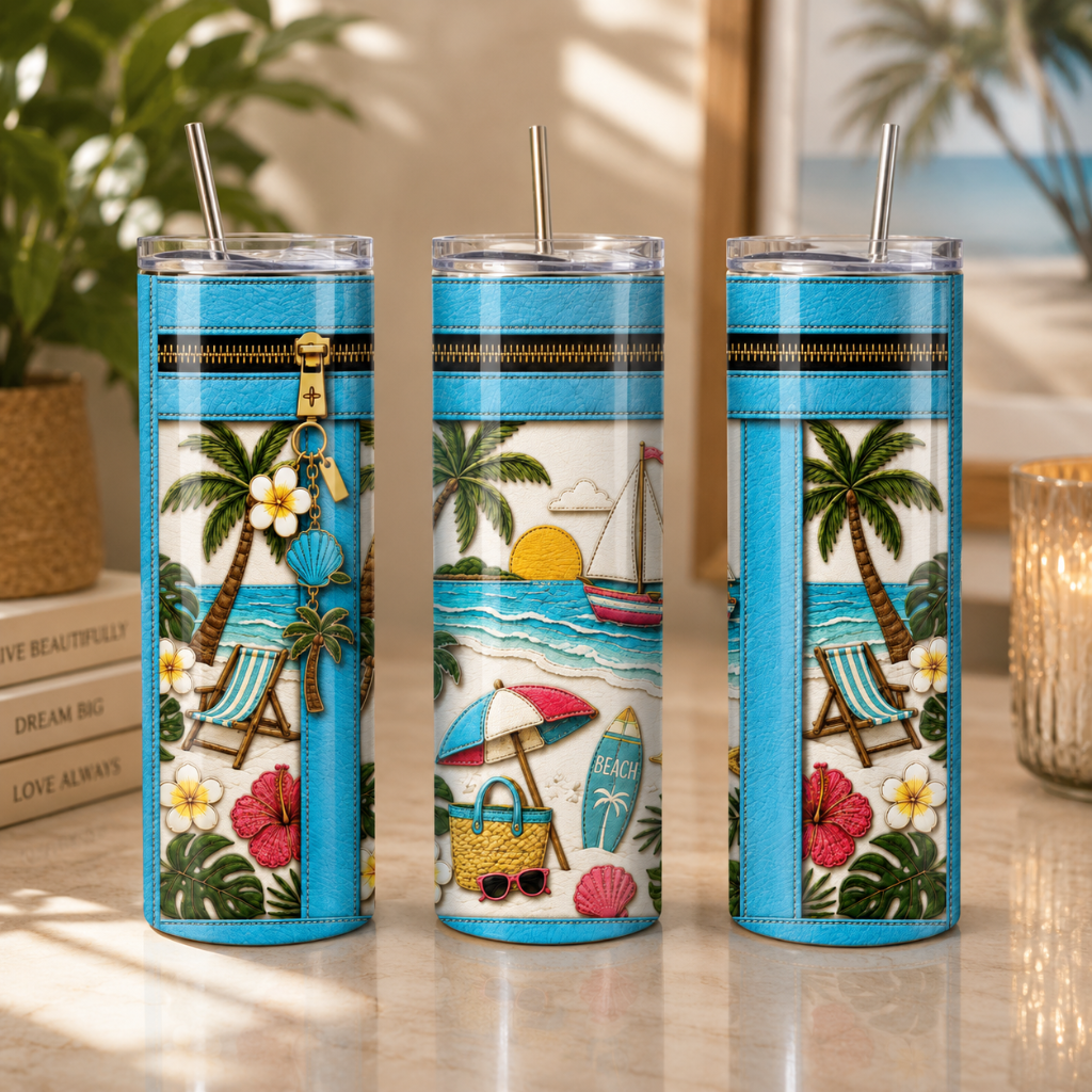3 Premium Designer-Inspired Summer 20 oz Skinny Tumbler Sublimation Wrap Bundle Digital download