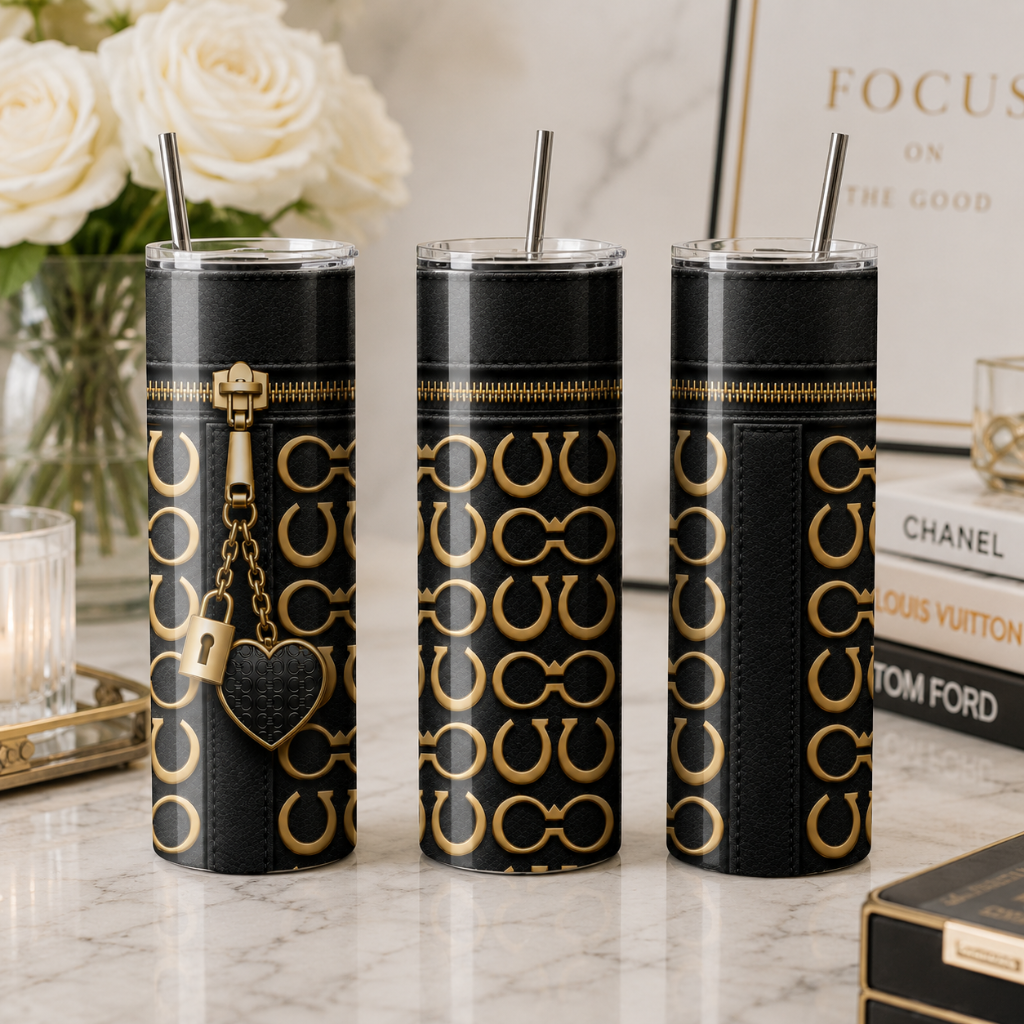 Luxury Black Purse Inspired 20 oz Skinny Tumbler Wrap Sublimation Design Digital Download