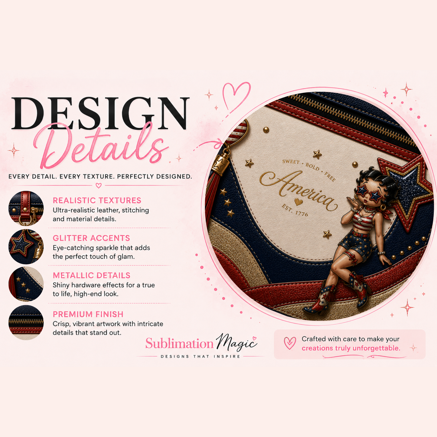 Patriotic Betty Inspired 20 oz Skinny Tumbler Wrap Digital Download