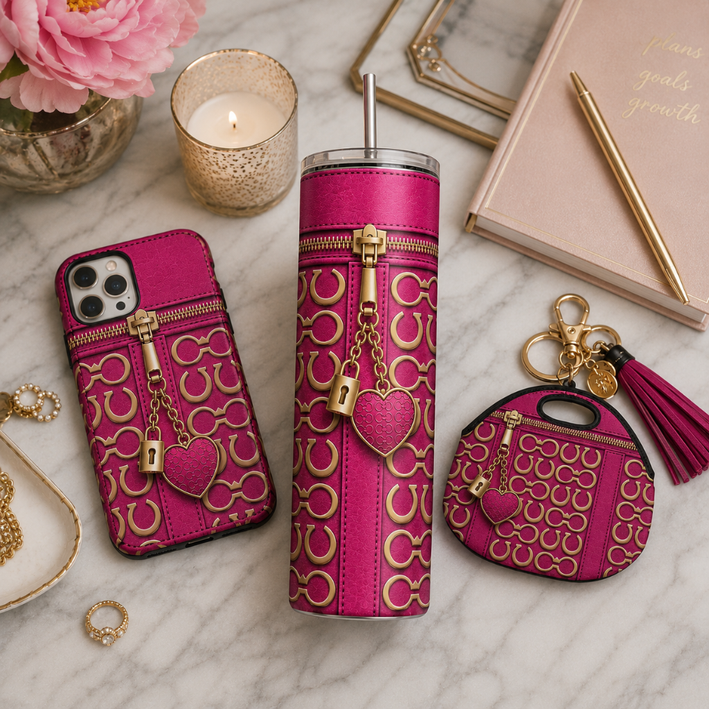 Luxury Fuchsia Purse Inspired 20 oz Skinny Tumbler Wrap Sublimation Design Digital  Download
